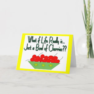 Das Leben ist nur eine Schüssel von Kirschen Vinta Karte