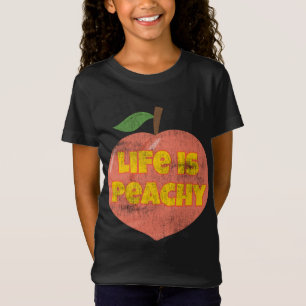 Das Leben ist Peachy Retro Stil gestresste sonnige T-Shirt