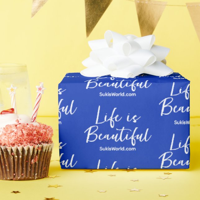 Das Leben ist schön Blog Brand Website Blau Geschenkpapier (Geburtstagsparty)