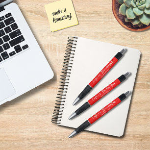 Das Leben ist schön Business Tagline Blog rot Kugelschreiber