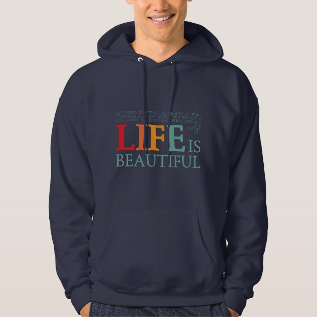 Das Leben ist schön Hoodie (Vorderseite)
