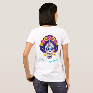 Das Leben ist schön, leuchtend florale Zucker-Schä T-Shirt