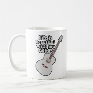 Das Leben ist schön mit meiner Gitarre. vintage fa Kaffeetasse