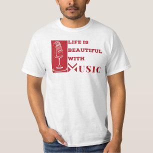 Das Leben ist schön mit Musik Artwork T - Shirt