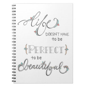 das Leben ist schön - übergeben Sie gezeichnetes Notizblock