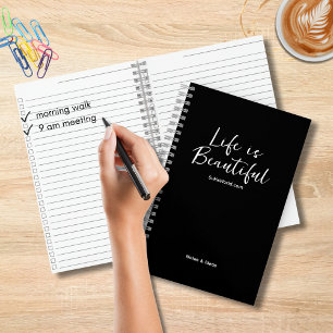 Das Leben ist schöne Blog Website Black Checklist Notizbuch