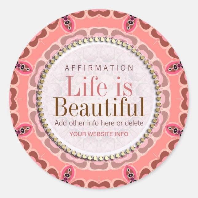 Das Leben ist schöne Erdrosa-Stammes- Aufkleber (Vorderseite)