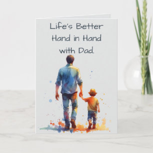 Das Leben ist schöner Hand in Hand mit Papa Herzli Karte