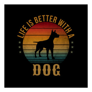 DAS LEBEN IST SCHÖNER MIT EINEM HUND PLAKAT POSTER