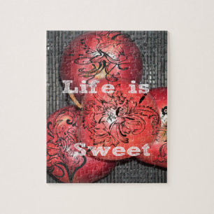 Das Leben ist süß: Apfel- und Blumendesign Puzzle