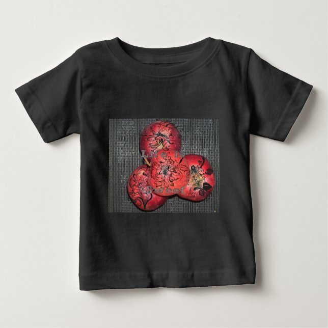 Das Leben ist süß: Design von Apple und Blumenmoti Baby T-shirt (Vorderseite)