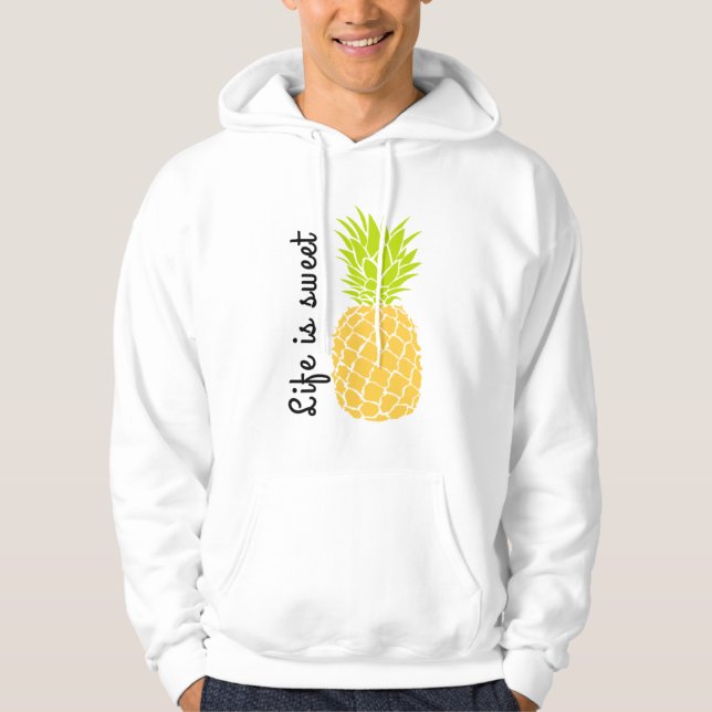 Das Leben ist süß mit Ananas Hoodie (Vorderseite)