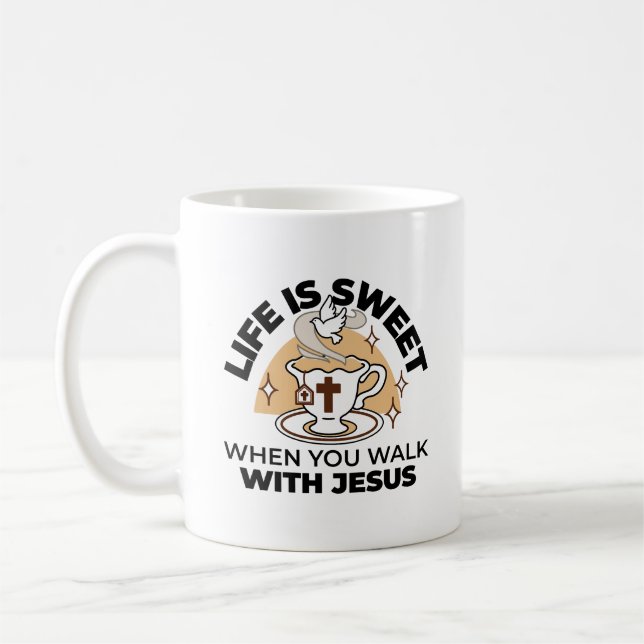 Das Leben ist süß mit Jesus - Christlicher Glaube  Kaffeetasse (Links)