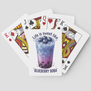 Das Leben ist süß wie Blueberry-Boba Spielkarten