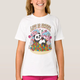 Das Leben ist süße Panda Candy Kawaii Cute Retro T-Shirt
