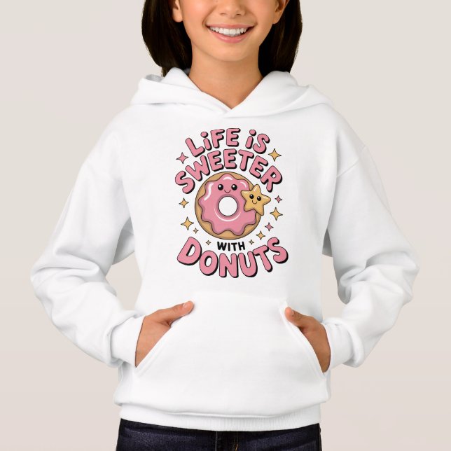 Das Leben ist süßer mit Donuts | Kinder Hoodie (Vorderseite)