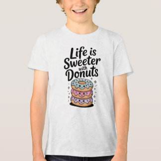 Das Leben ist süßer mit Donuts | Kinder Tri-Blend Shirt
