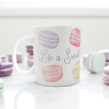 Das Leben ist Sweet Watercolor Rainbow Macaroon Mo