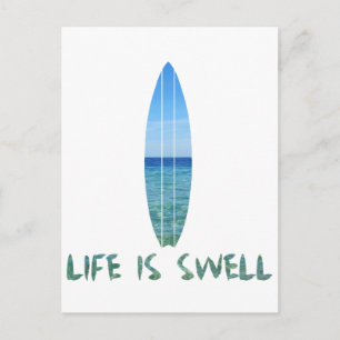 Das Leben ist Swell Surf Board Design Postkarte