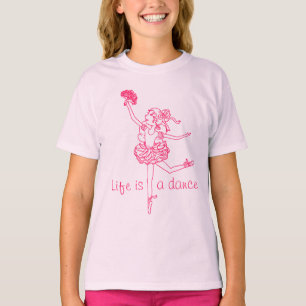 Das Leben ist Tanzballerina Mädchen Kinder rosa T T-Shirt