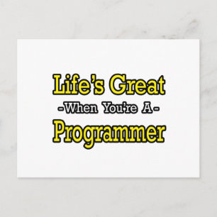 Das Leben ist toll.. Programmierer Postkarte