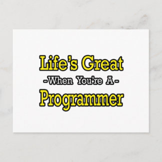 Das Leben ist toll.. Programmierer Postkarte