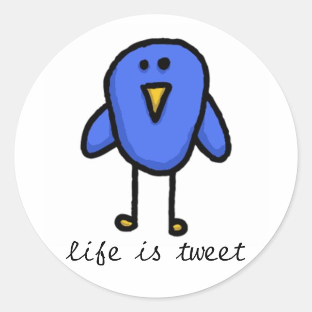 "das Leben ist tweeten" Aufkleber (Vorderseite)