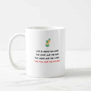 Das Leben ist über Balance Lustiger Kaffeebecher Kaffeetasse