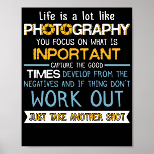 Das Leben ist viel wie Fotografie Vintag Inspirati Poster