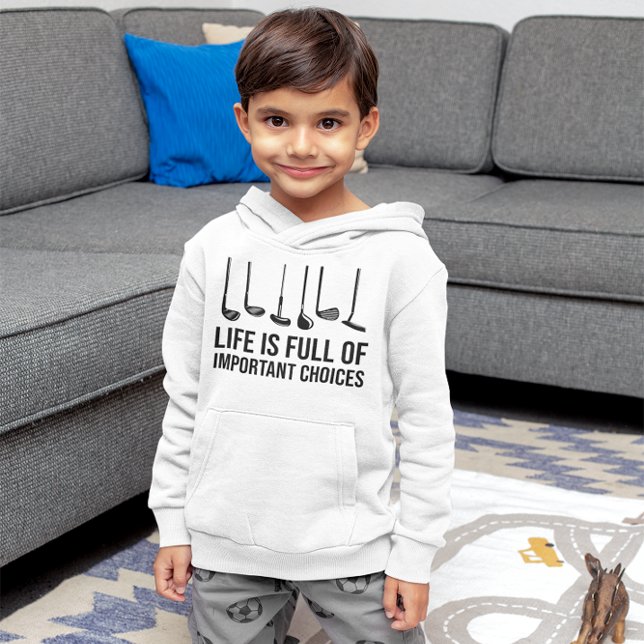 Das Leben ist voller wichtiger Entscheidungen Golf Hoodie (Life is Full Of Important Choices Golf Christmas Kid Hoodie)