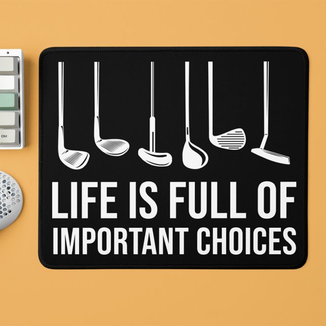 Das Leben ist voller wichtiger Entscheidungen Golf Mousepad (Life is Full Of Important Choices Golf Christmas Mouse Pad)