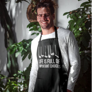 Das Leben ist voller wichtiger Entscheidungen Golf Schürze