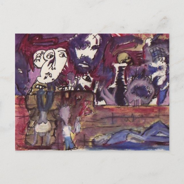 Das Leben ist vorbei und jetzt bin ich vorbei Postkarte (Vorderseite)