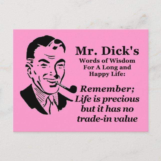 Das Leben ist Wertvoll Postkarte (Vorderseite)