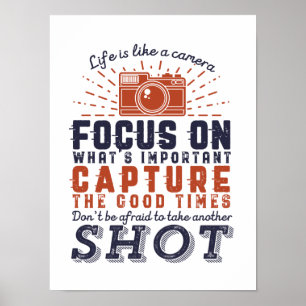 Das Leben ist wie ein Camera-Fotograf-Zitat Poster