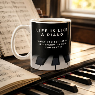 Das Leben ist wie ein Klavier Inspiration Kaffeetasse