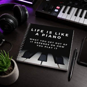 Das Leben ist wie ein Klavier Inspiration Notizbuch