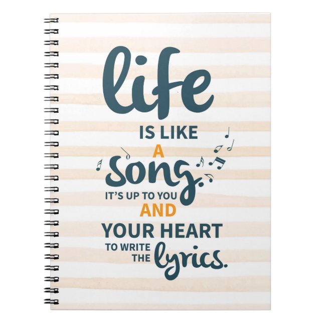 Das Leben ist wie ein Song-Förderung Erfolg Leben  Notizblock (Vorderseite)