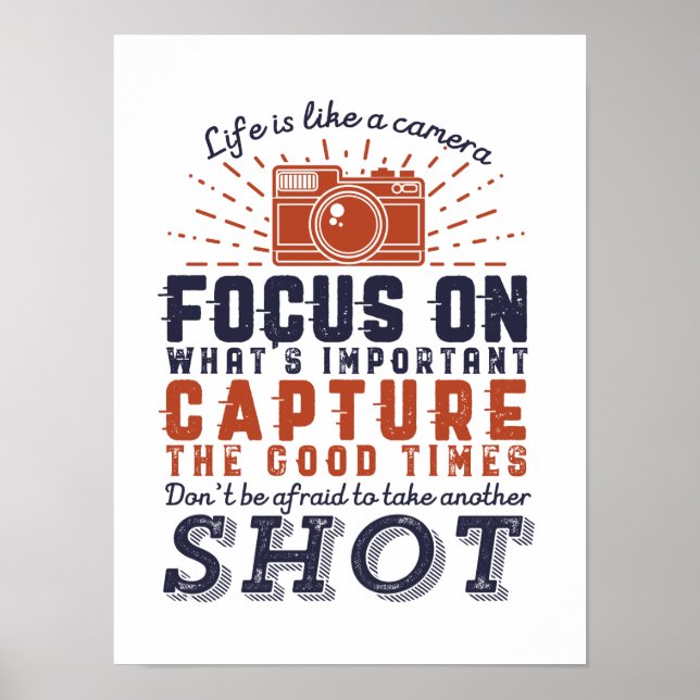 Das Leben ist wie ein Zitat eines Fotografen Poster (Vorne)