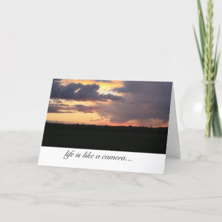Das Leben ist wie eine Kamera-Inspirationskarte Karte
