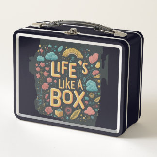 Das Leben ist wie eine Kiste. Metall Brotdose