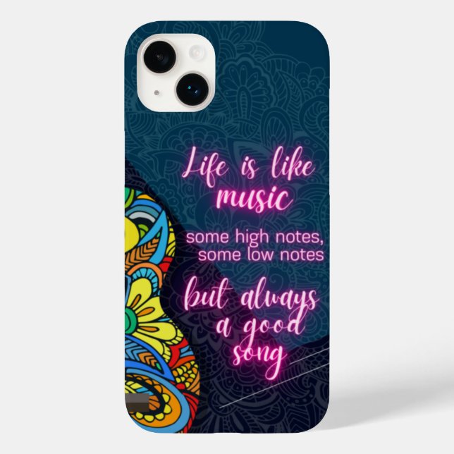 Das Leben ist wie Musik, immer ein gutes Lied Case-Mate iPhone Hülle (Rückseite)