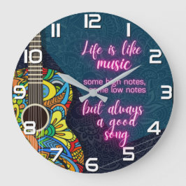 Das Leben ist wie Musik, immer ein gutes Lied Große Wanduhr