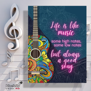 Das Leben ist wie Musik, immer ein gutes Lied Postkarte