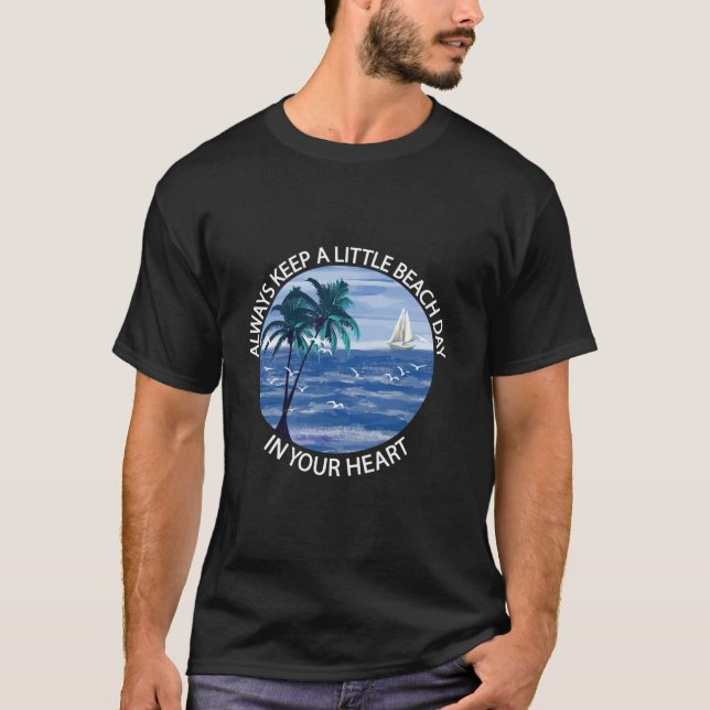Das Leben ist wirklich gut Palmen Tree Sommer Beac T-Shirt (Vorderseite)