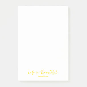 Das Leben ist wunderschön gelb Blog Brand Website Post-it Klebezettel