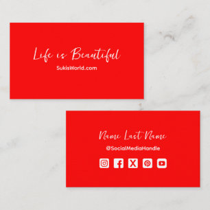 Das Leben ist wunderschön Red Blog Website Social Visitenkarte