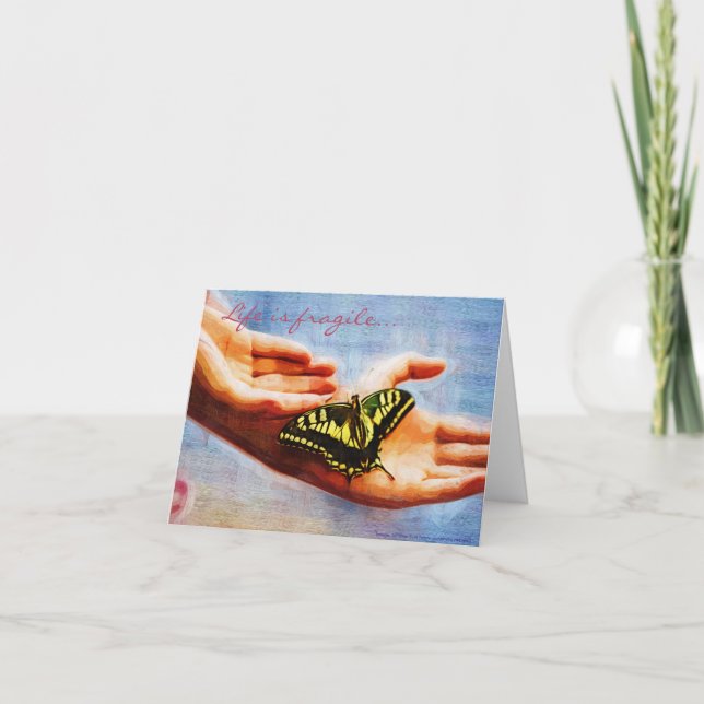 Das Leben ist zerbrechlich Karte (Vorderseite)