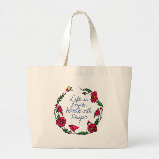 Das Leben ist zerbrechlich. Mit Gebeten umgehen Si Jumbo Stoffbeutel