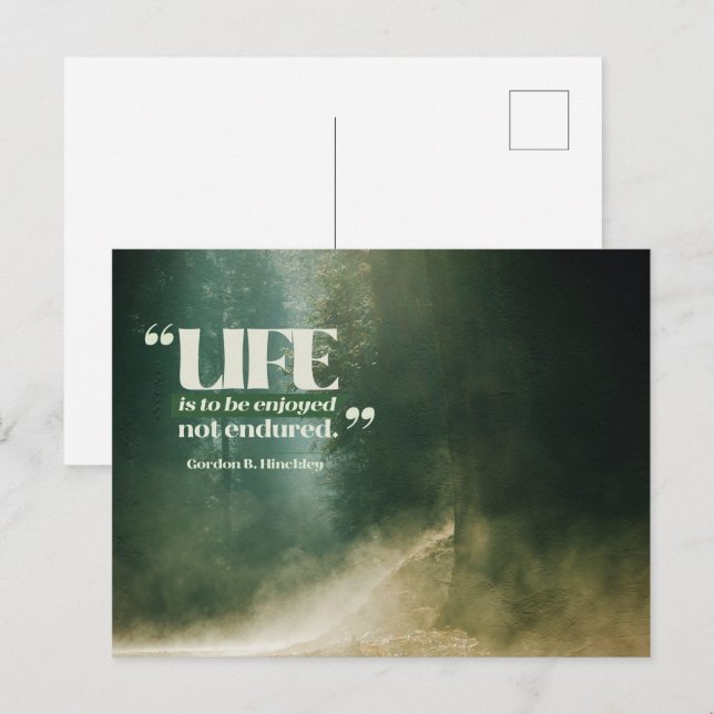 Das Leben ist zu genießen Postkarte (Vorne/Hinten)